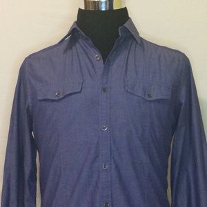 Kenneth Cole Reaction Mens Blue Button Down Shirt